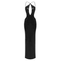 Sequined Hollow-Out Halter Long Dress