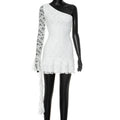 Women One Shoulder Ruffled Dress