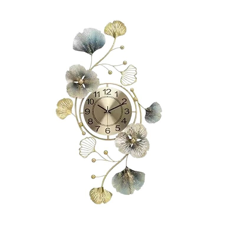 Chinese Style Ginkgo Leaf Wall Clock