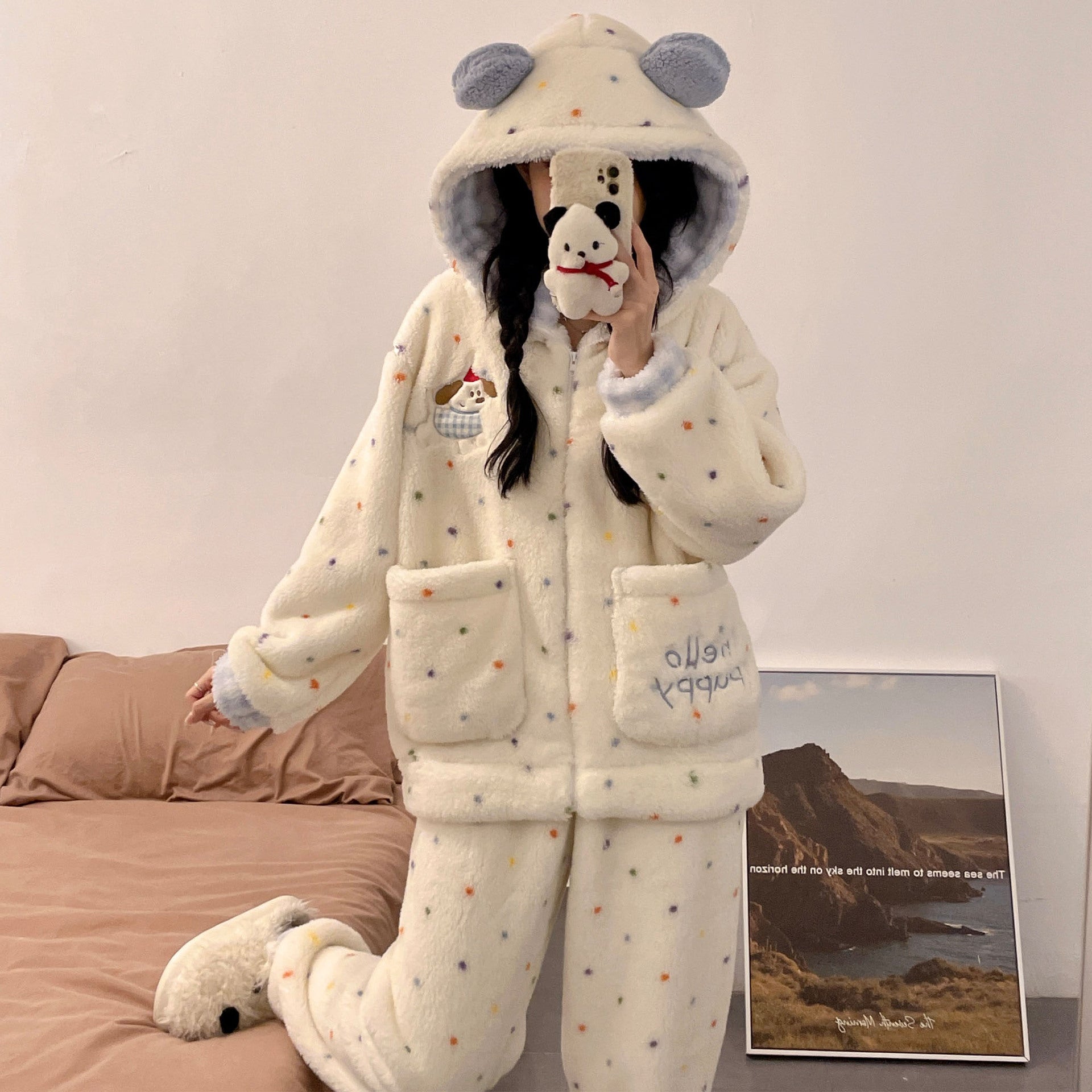 Coral Velvet Pajamas For Women