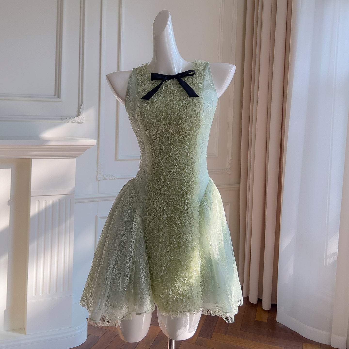 Light Luxury Socialite French Style Dress, Elegant Waist Slimming Look Tutu Skirt, Princess Dress 69410