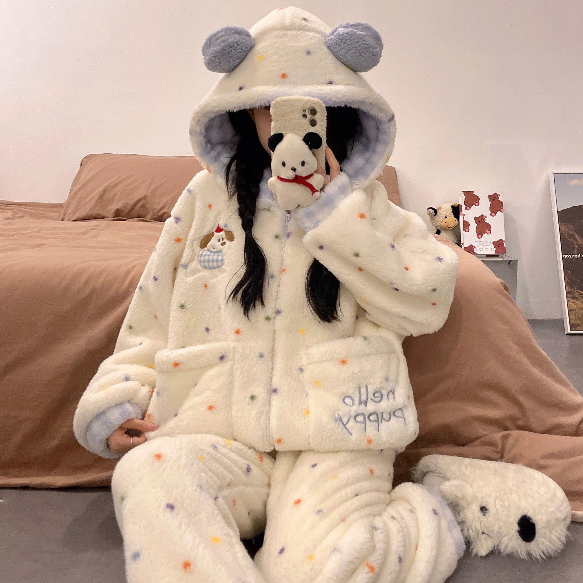 Coral Velvet Pajamas For Women