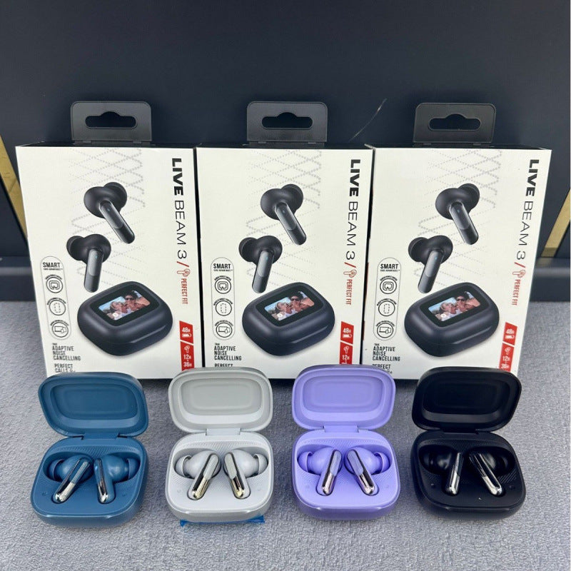 LIVE BEAM3 Cross-border Wireless TWS Bluetooth Headset Dual-mic Noise Reduction ANC Heavy Bass Call Multi-function