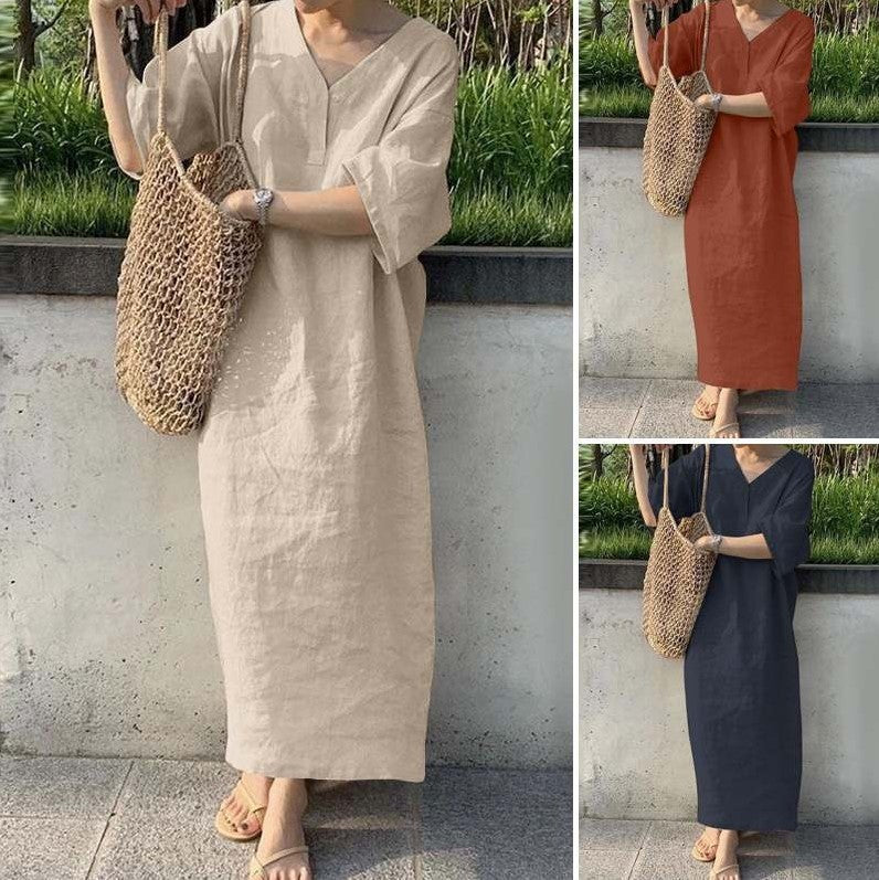 Cotton And Linen Long Skirt