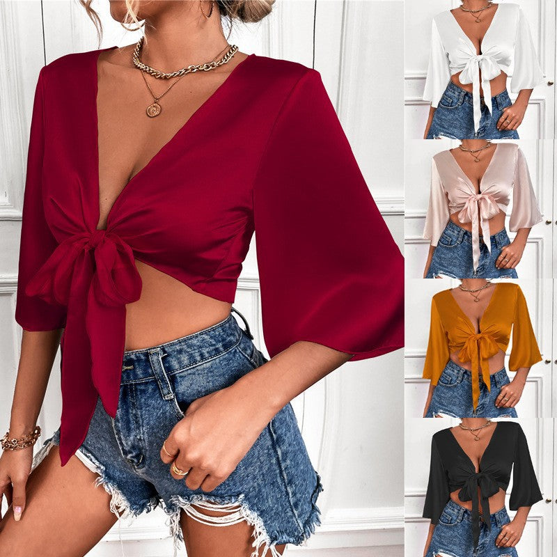 Polyester Sexy Short Women's shirt
