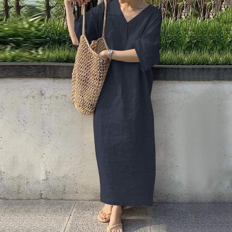 Cotton And Linen Long Skirt