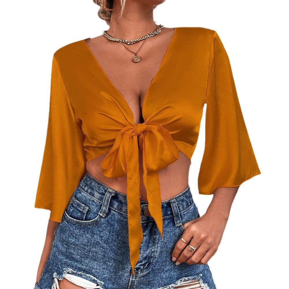 Polyester Sexy Short Women's shirt