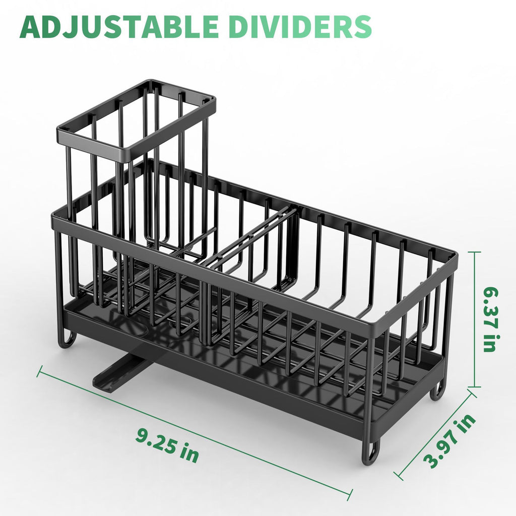 Dishwashing Sponge Rack Without Punching Wall-Mounted Long Brush Storage Rack Countertop Sink Rag Drain Rack