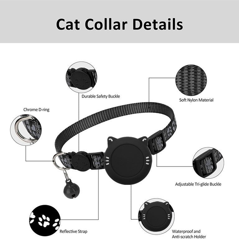 Cat Collar Pet Positioning Collar Find My Anti-Lost Device Tracker Waterproof Protective Cover Cat Collar
