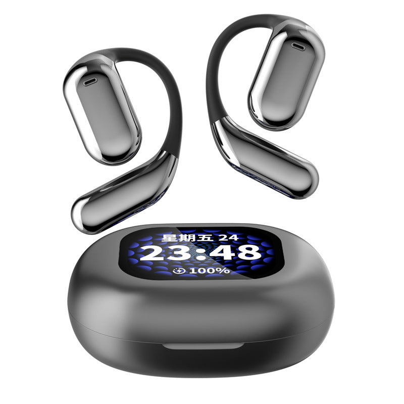 LCD Color Screen Bluetooth Headset Open No-Ear Sports Wireless Intelligent AI Translation Headset