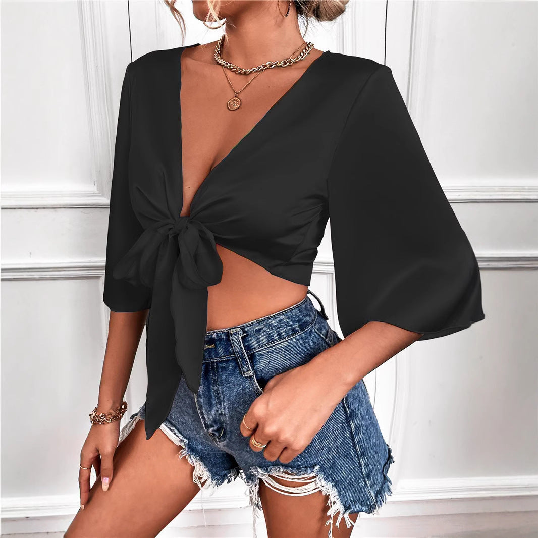 Polyester Sexy Short Women's shirt