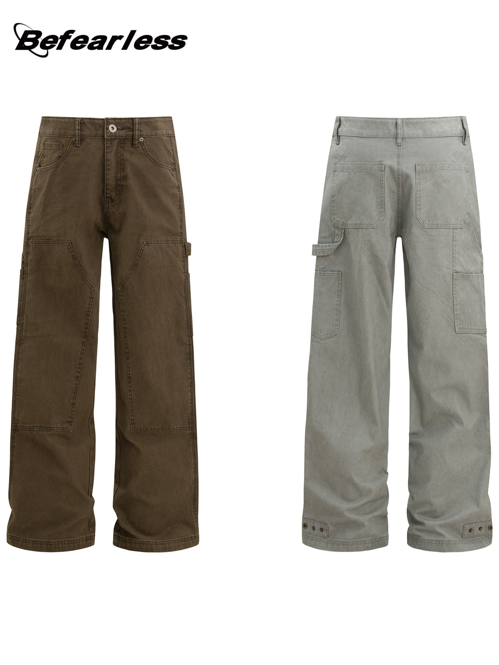 American Retro B01 Washed Double-knee Logging Pants Trendy Brand Men's And Women's Cleanfit Loose Straight Workwear Casual Pants
