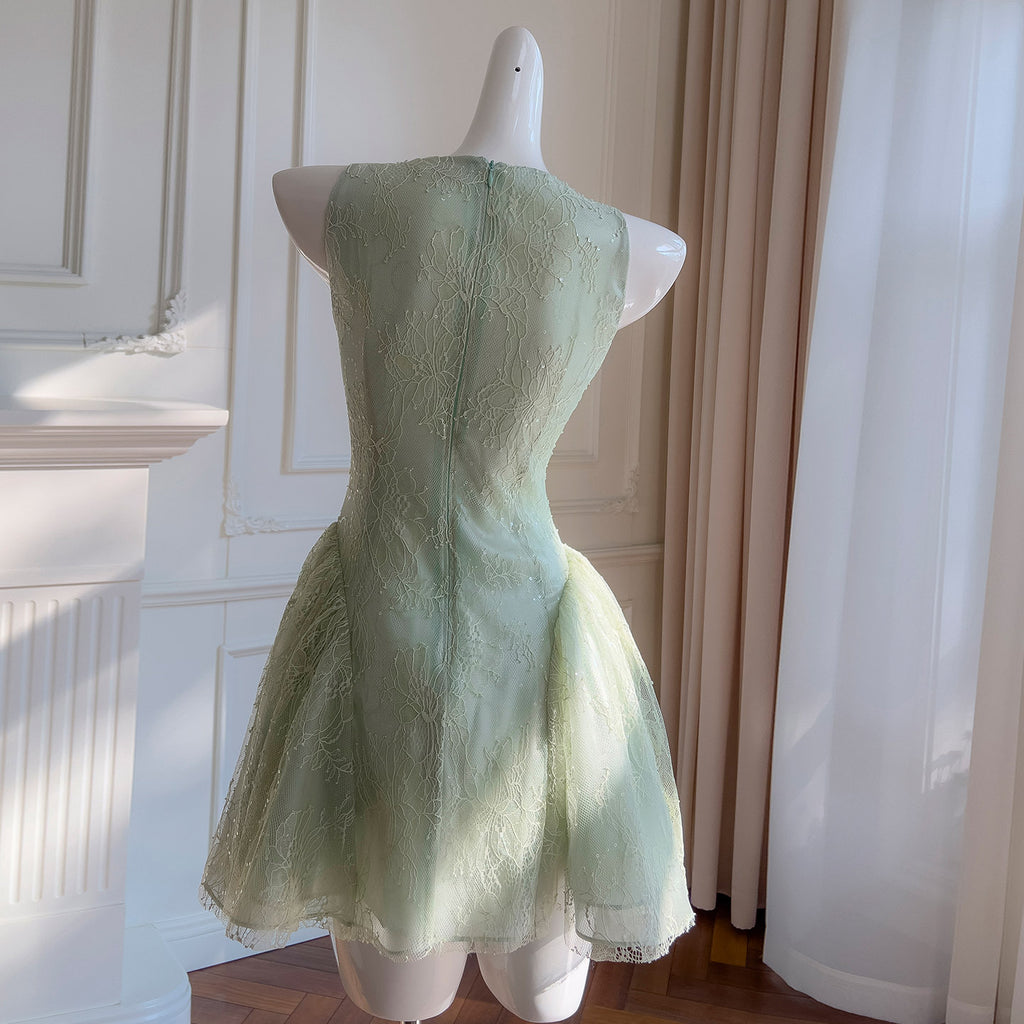 Light Luxury Socialite French Style Dress, Elegant Waist Slimming Look Tutu Skirt, Princess Dress 69410