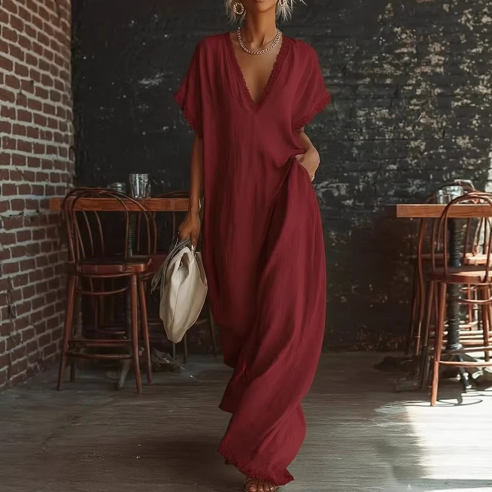 Loose Linen Cotton Long Skirt