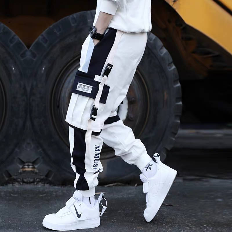 Polyester Multi-pocket Leggings Men's Autumn Nine-point Casual Pants