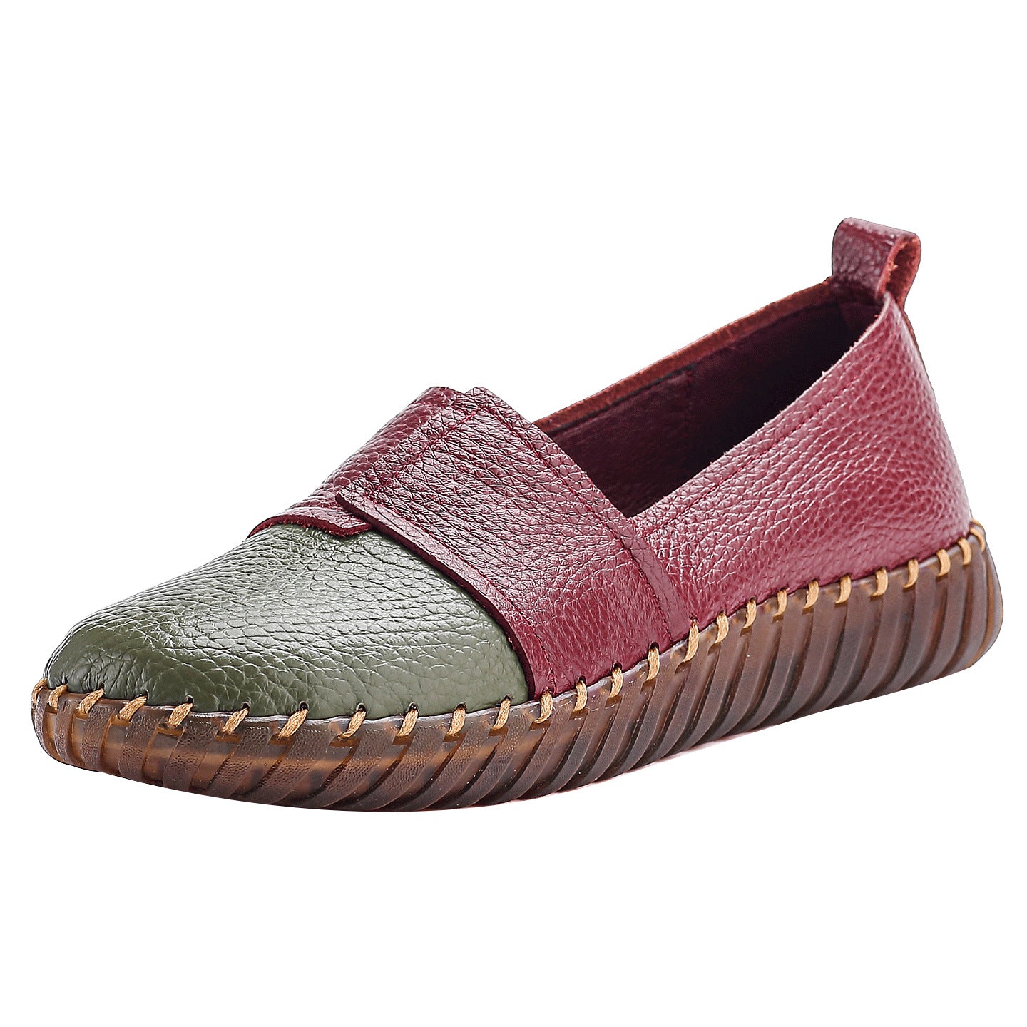 Genuine Leather Soft-Soled Slip-On Soft Cowhide Women's Shoes, Comfortable Flats, Mother's Leather Shoes, Spring &amp; Fall Versatile Flats Casual Shoes