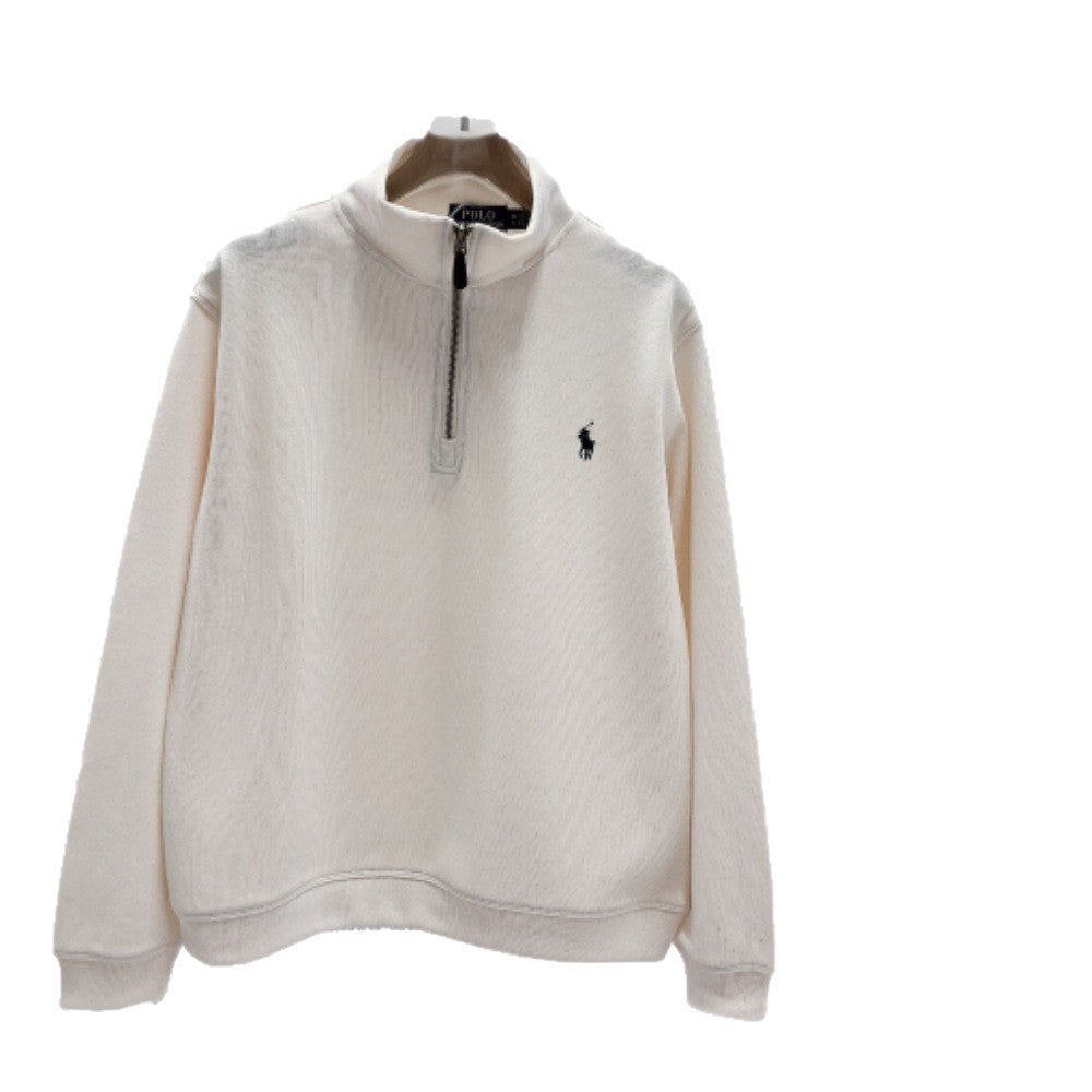 Cotton Retro Style Half-zip Sweater Long-sleeved Sweatshirt Men's Po
