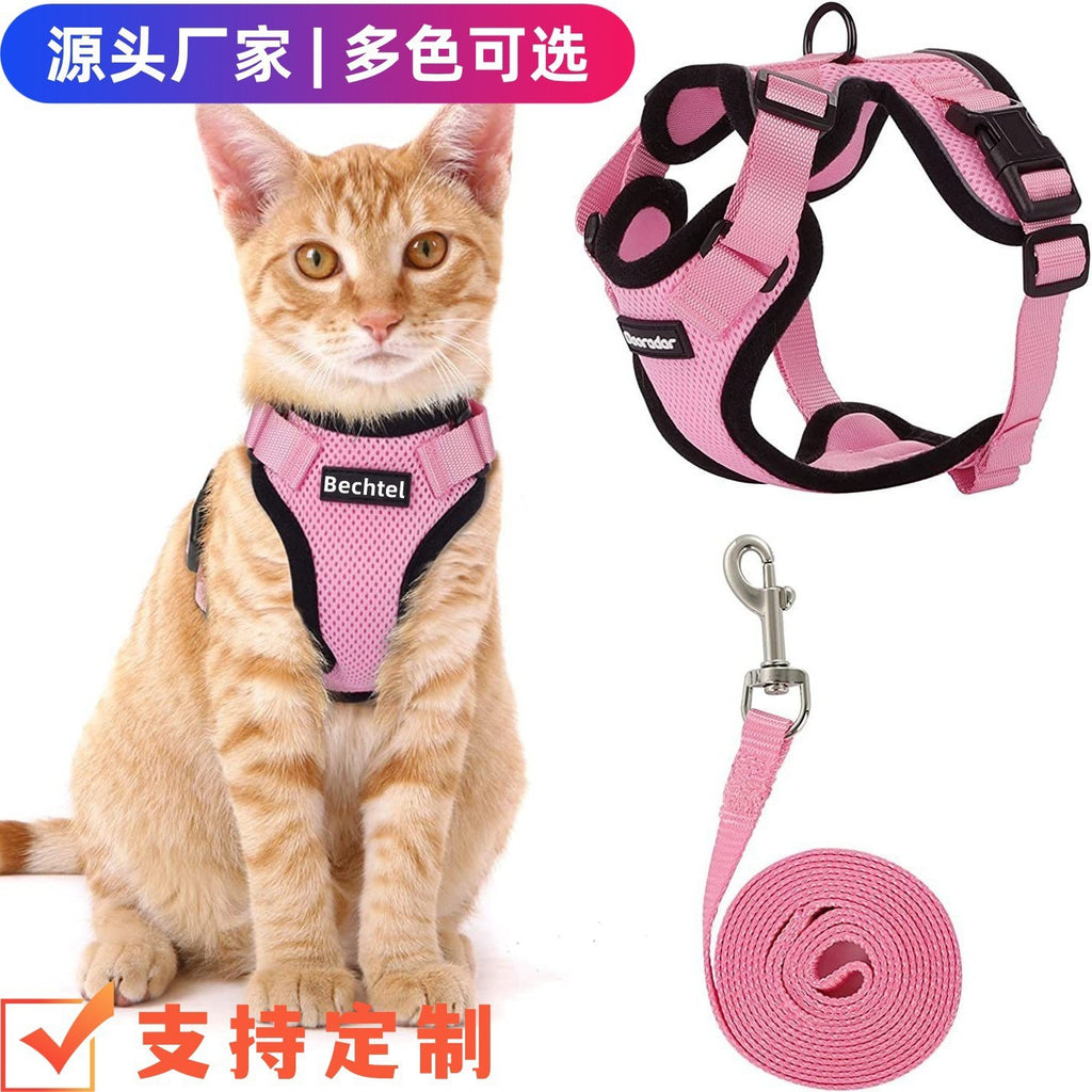 Cat Leash Anti-Escape Adjustable Cat Harness Vest-Style Pet Harness Retractable Anti-Escape