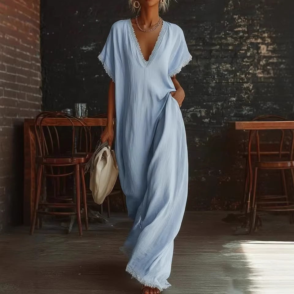 Loose Linen Cotton Long Skirt