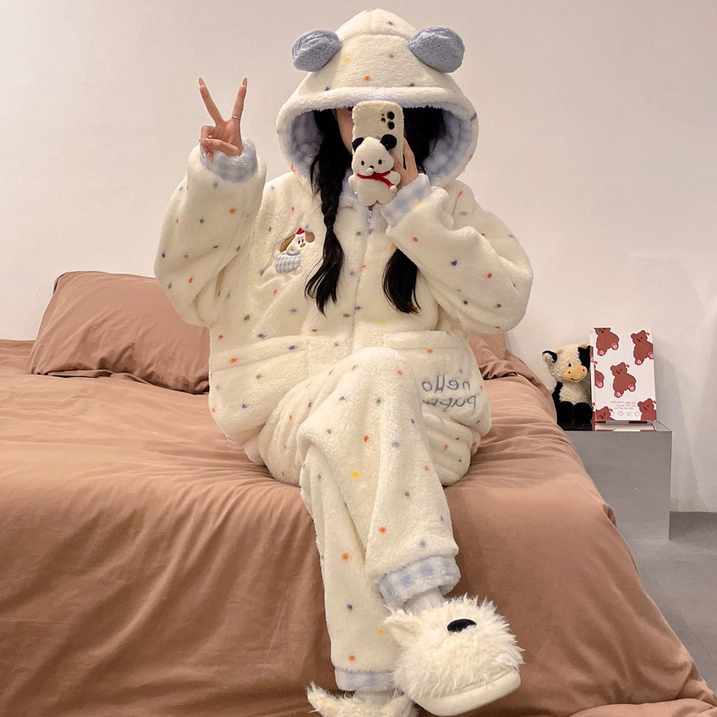 Coral Velvet Pajamas For Women