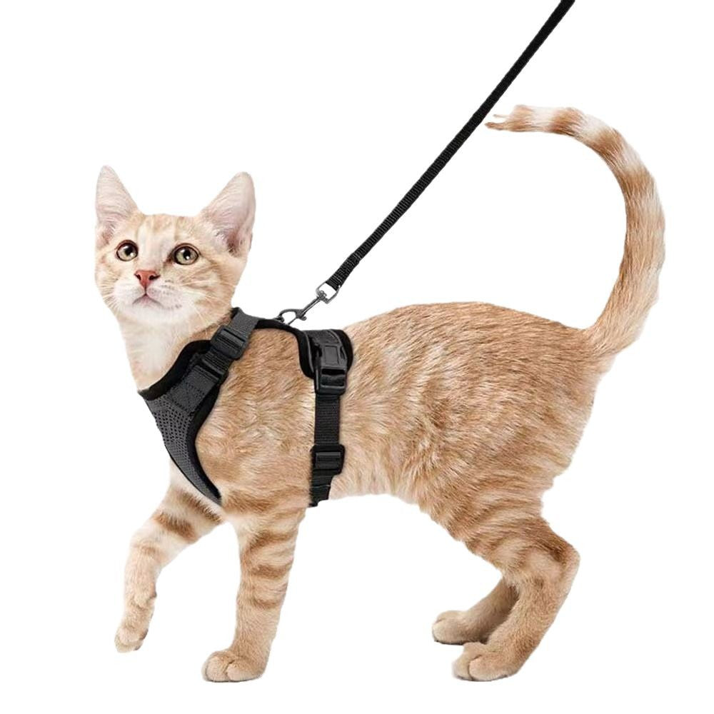 Cat Leash Anti-Escape Adjustable Cat Harness Vest-Style Pet Harness Retractable Anti-Escape