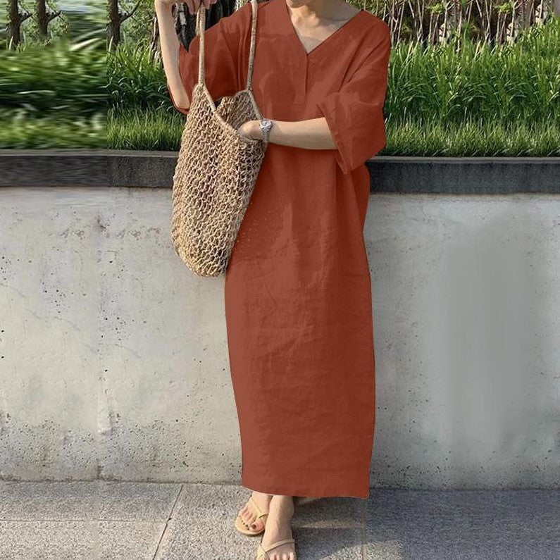 Cotton And Linen Long Skirt