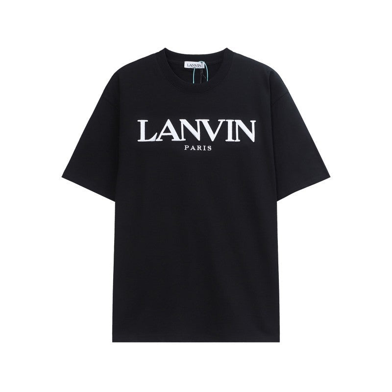 Cotton Classic Embroidered Printed Splash-Ink Couple Short-Sleeved T-Shirt Trendy