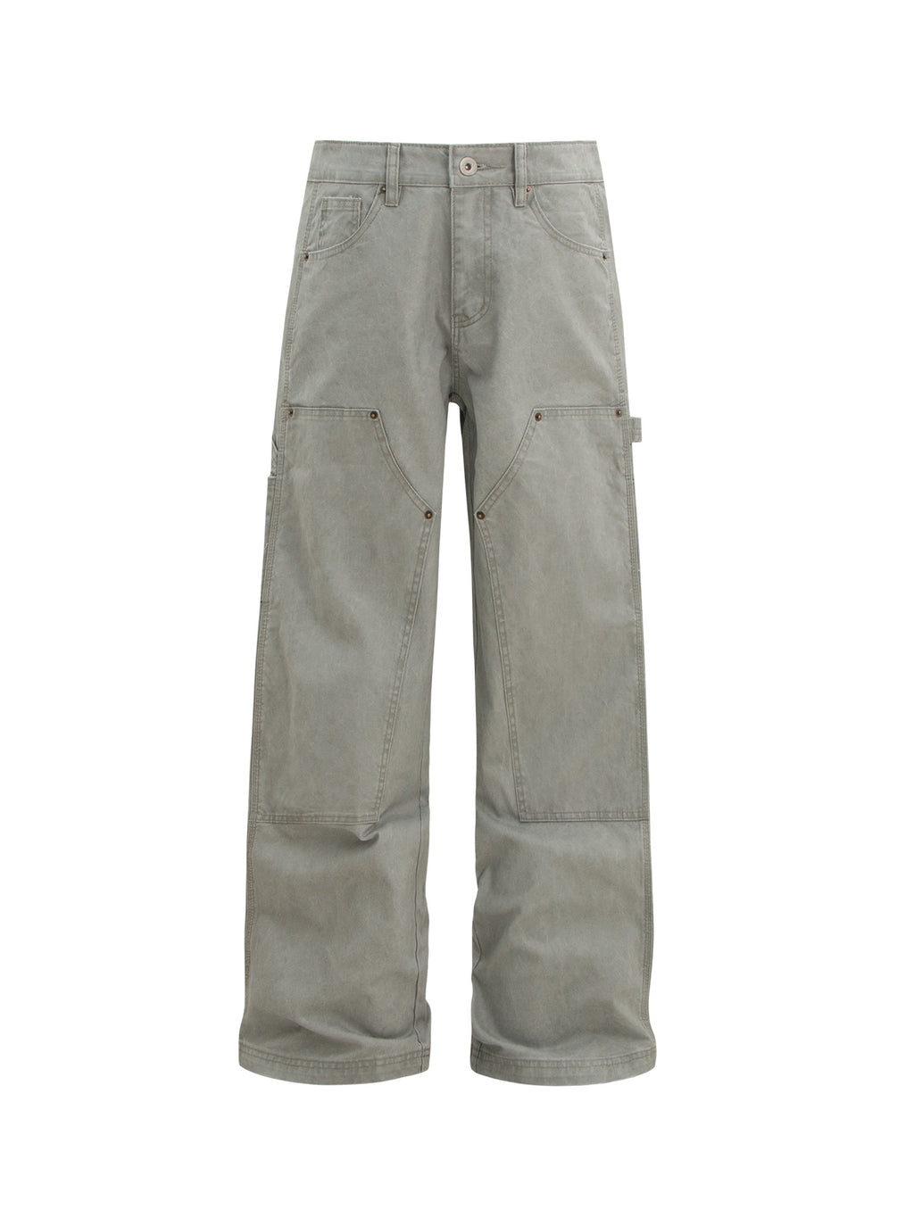American Retro B01 Washed Double-knee Logging Pants Trendy Brand Men's And Women's Cleanfit Loose Straight Workwear Casual Pants