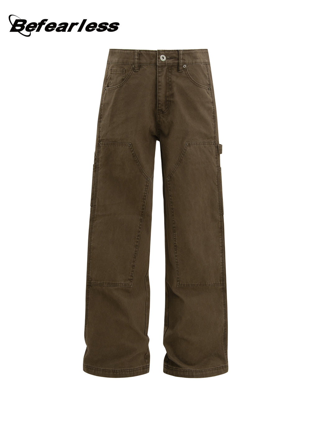 American Retro B01 Washed Double-knee Logging Pants Trendy Brand Men's And Women's Cleanfit Loose Straight Workwear Casual Pants
