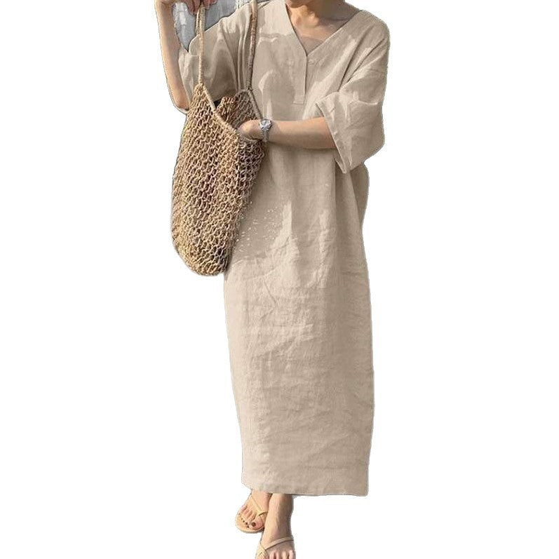Cotton And Linen Long Skirt