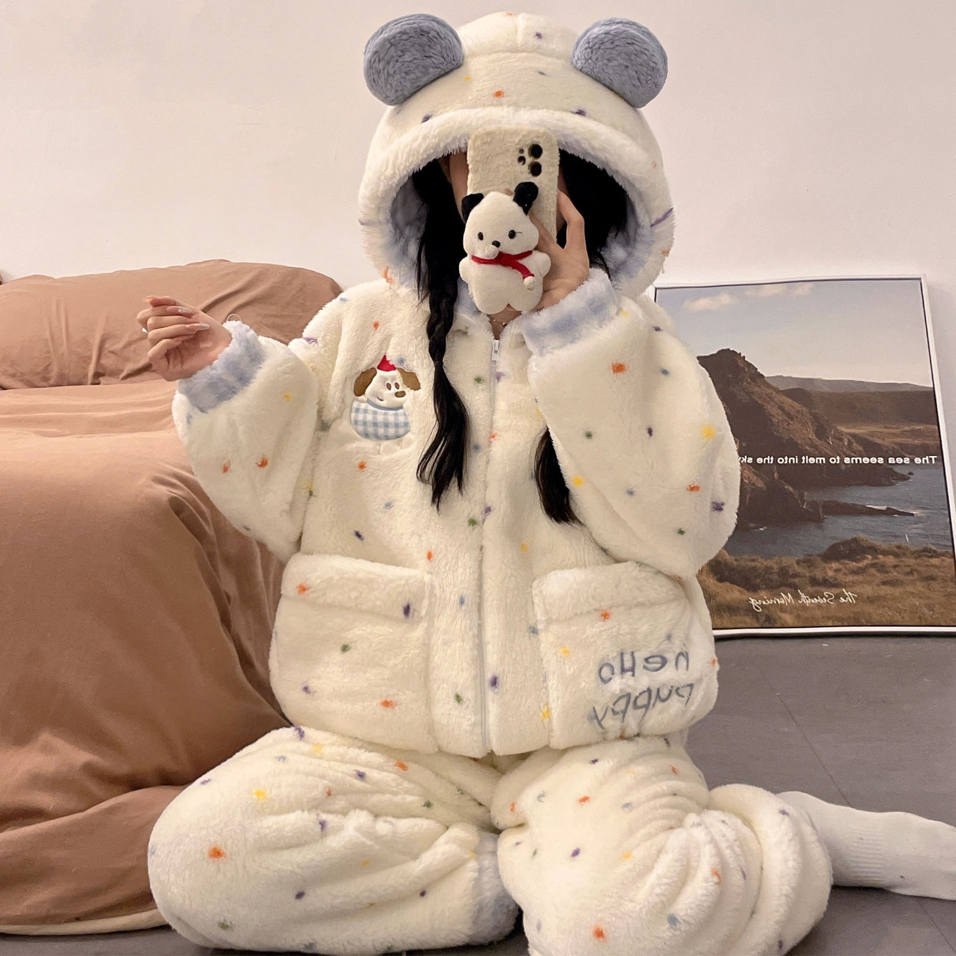 Coral Velvet Pajamas For Women