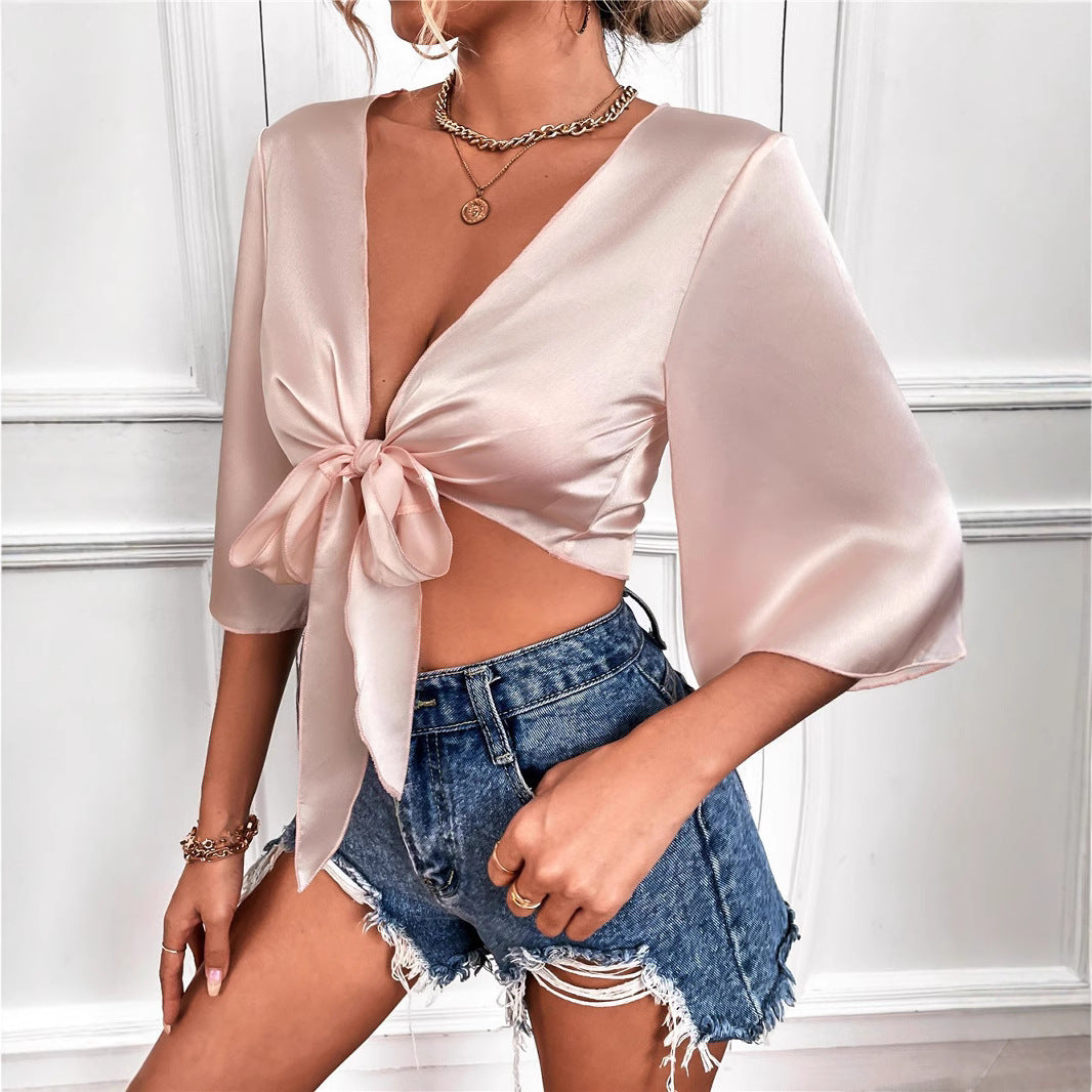 Polyester Sexy Short Women's shirt