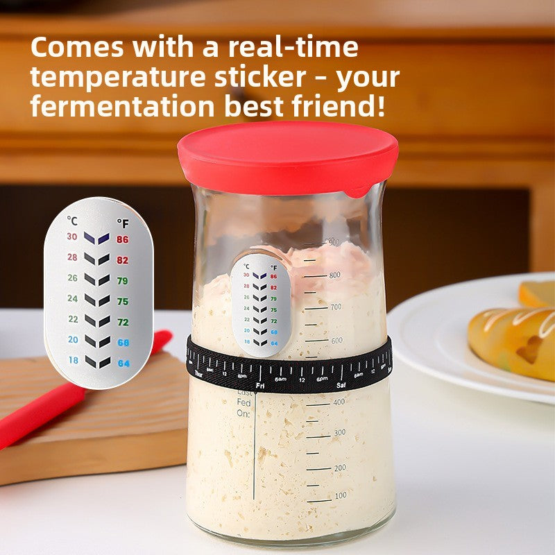 Sourdough Fermentation Glass Jar with Silicone Cover