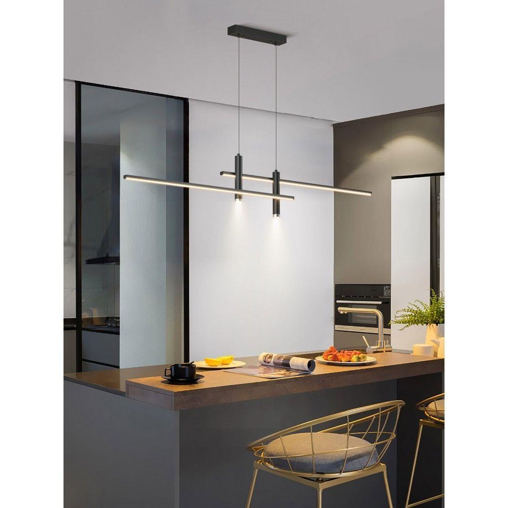 Minimalist Linear LED Chandelier for Dining Room
