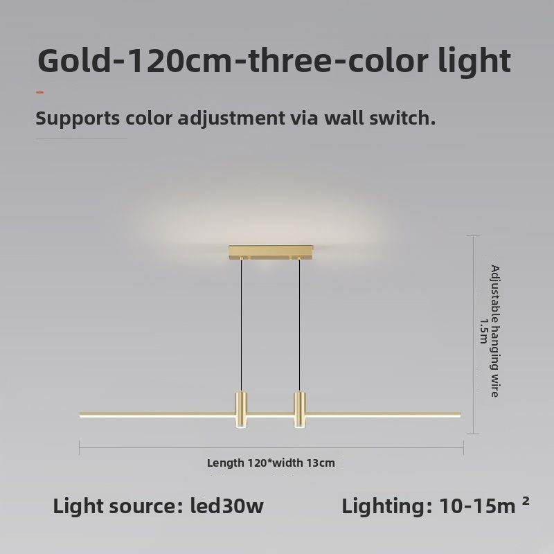 Minimalist Linear LED Chandelier for Dining Room