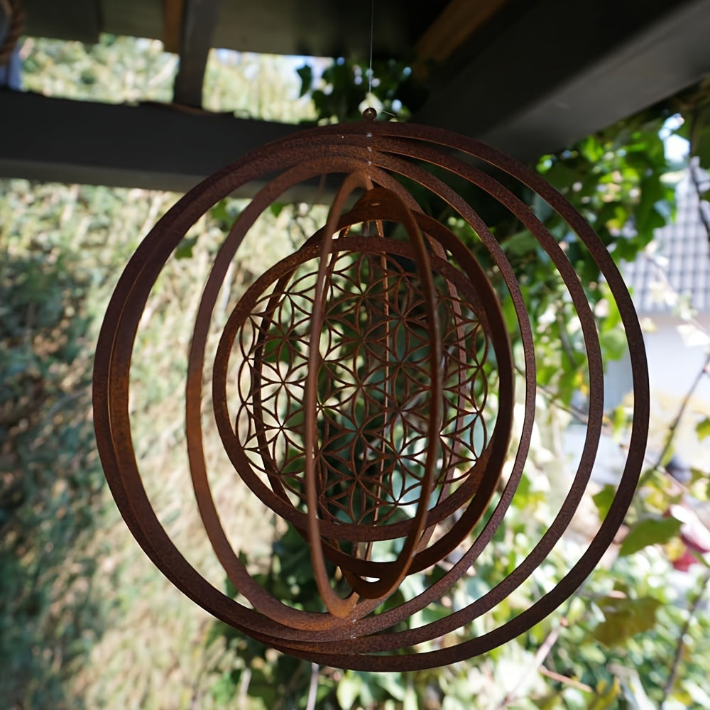 Rotating Metal Wind Chime Garden Ornament