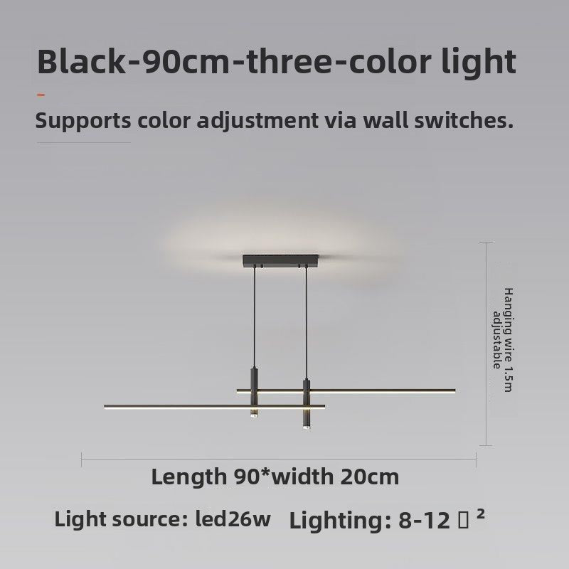 Minimalist Linear LED Chandelier for Dining Room
