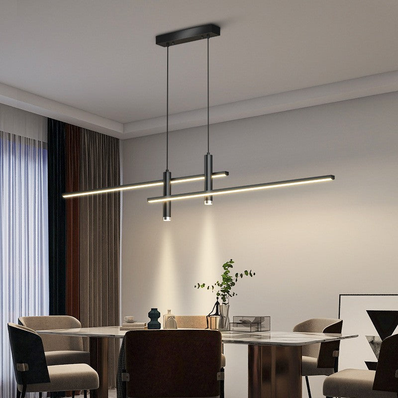 Minimalist Linear LED Chandelier for Dining Room