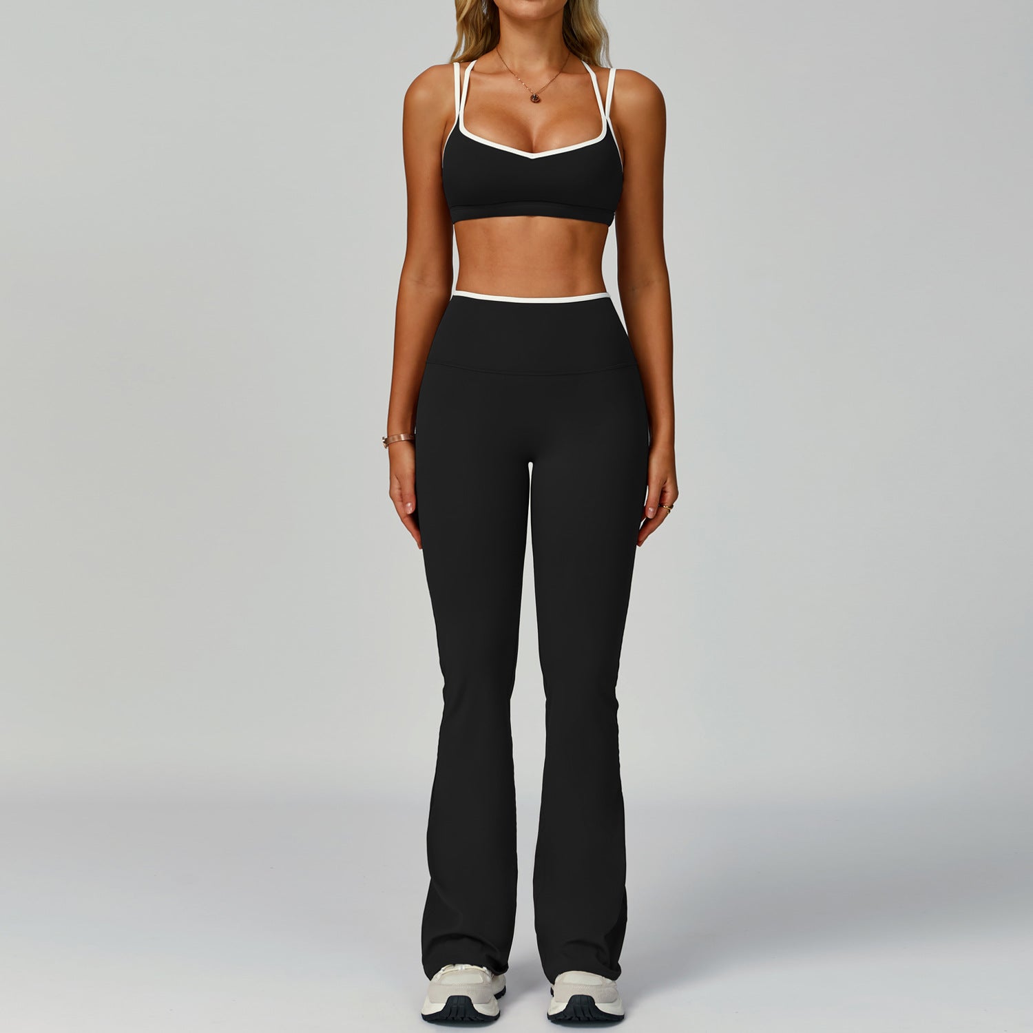 Color blocked edge sports yoga clothing
