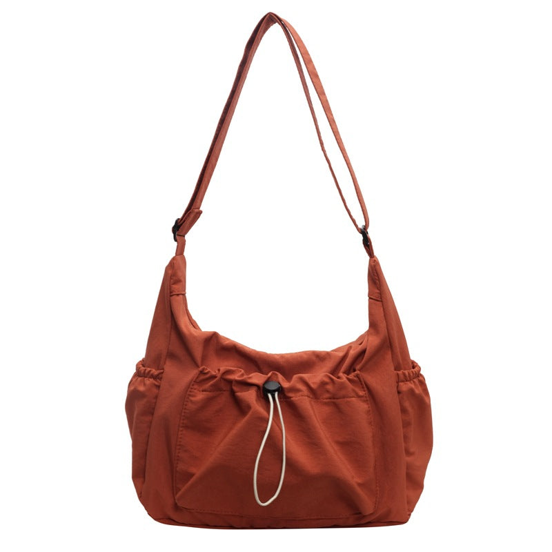 Pleated Nylon Crossbody Bag with Large Capacity