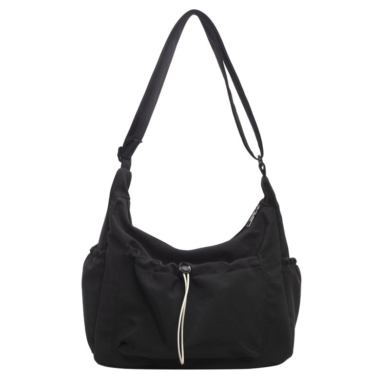 Pleated Nylon Crossbody Bag with Large Capacity