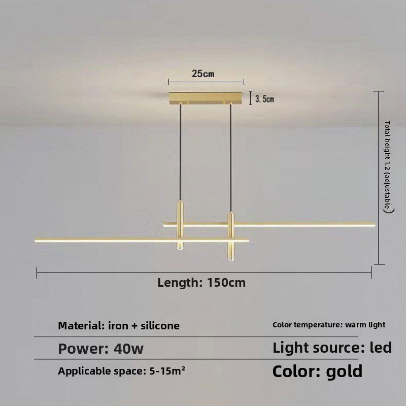 Minimalist Linear LED Chandelier for Dining Room