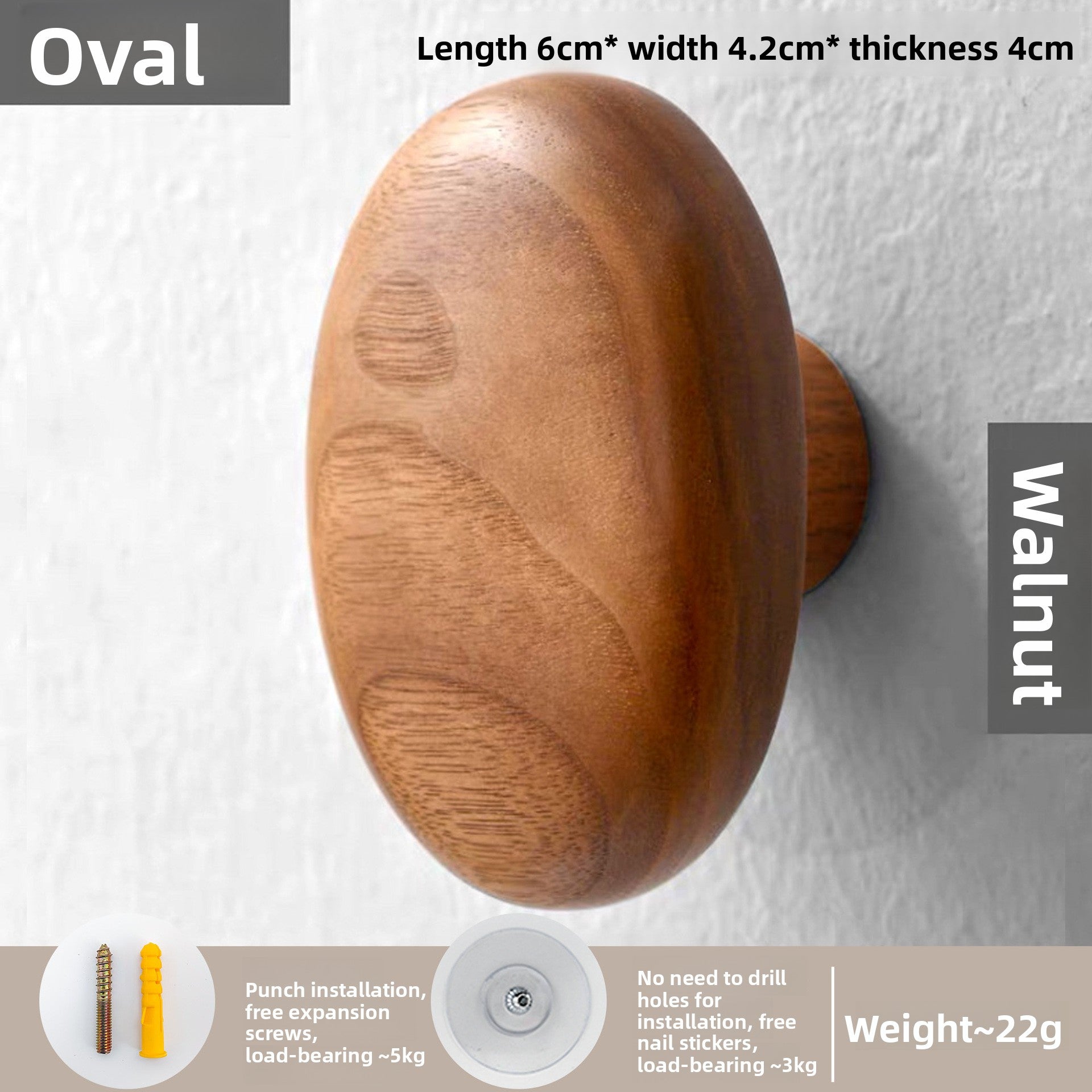 Nordic Solid Wood Adhesive Wall Hooks and Handles