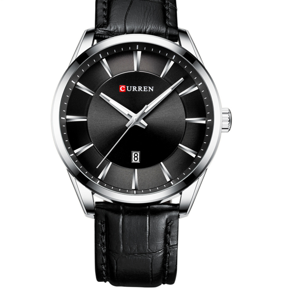 Mens Round Calendar Watch