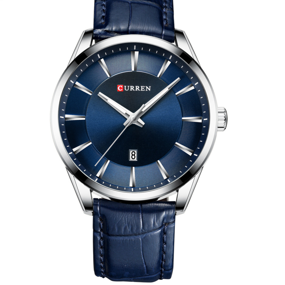 Mens Round Calendar Watch