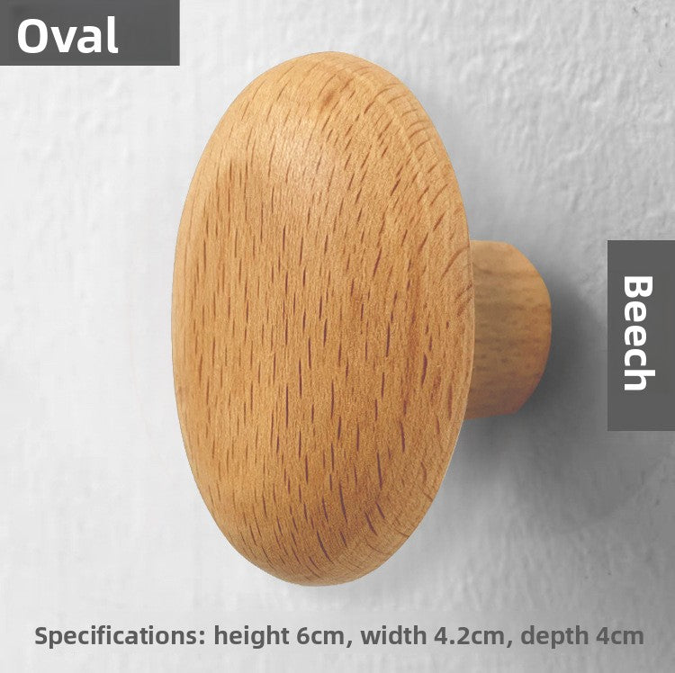 Nordic Solid Wood Adhesive Wall Hooks and Handles