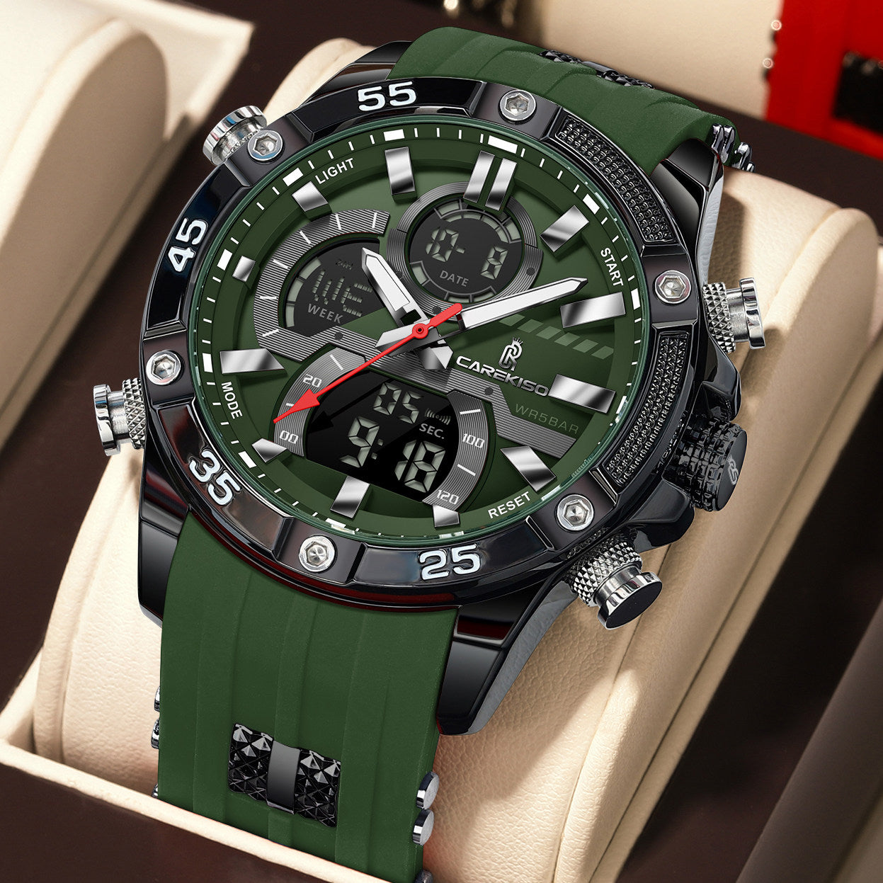 Men's Luminous Dual Display Waterproof Watch