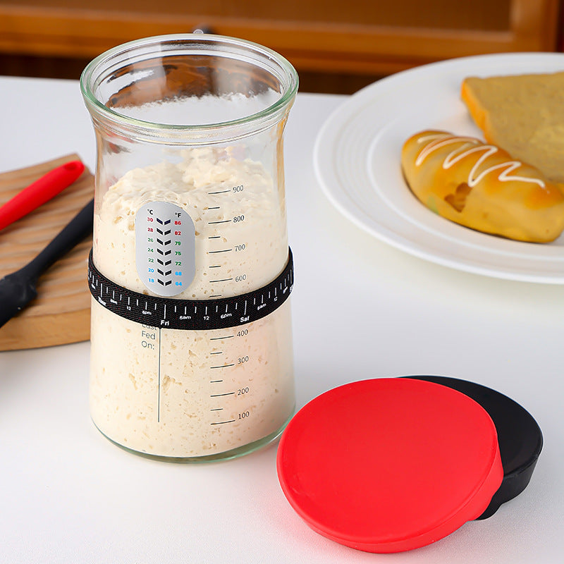 Sourdough Fermentation Glass Jar with Silicone Cover