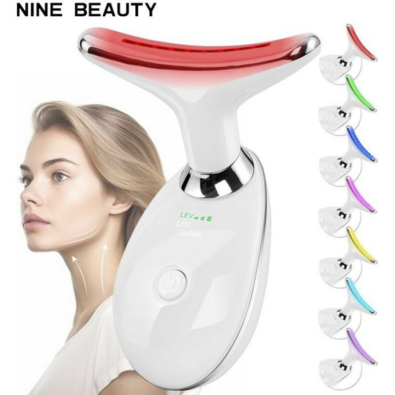 Neck and Face Massager with Vibration and Light Therapy