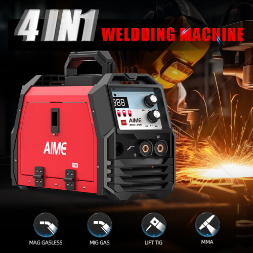 165 AMIG Welder, Four-in-one Multifunctional Welding Machine, With Wire-feed MIG  Gas MIG  LiftIG Manual Arc Welding, LED Digital Display And Synergistic Control, Dual Voltage 110V 220V MIG-165DS